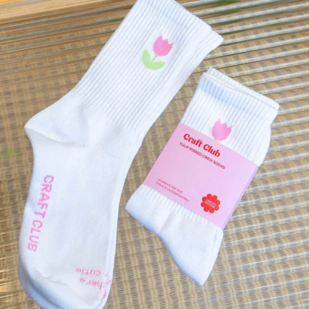 White Tulip Crew Socks one size women”s  craft club